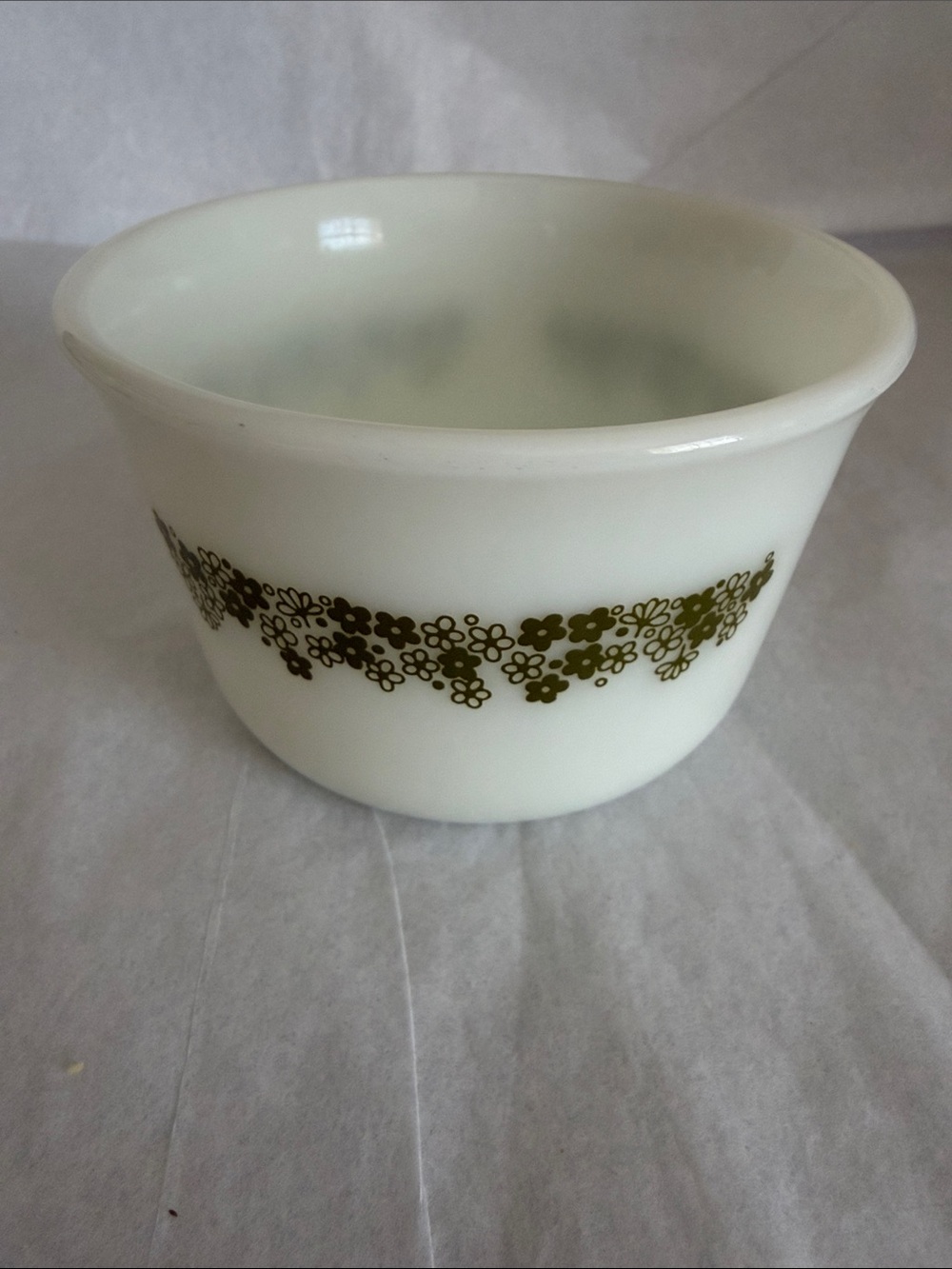 Vintage Pyrex White Milk Glass Sugar Bowl Crazy Daisy/Spring Blossom
